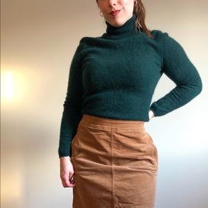 Forest green 100% cashmere turtleneck sweater